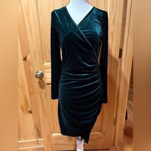 Guberry Women's Wrap V Neck Long Sleeve Velvet Bodycon ruched side Women’s M